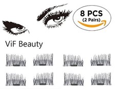 3D Glam Magnetic Eyelashes No Glue For A Natural Look 8 pcs. Next Day Shipping!