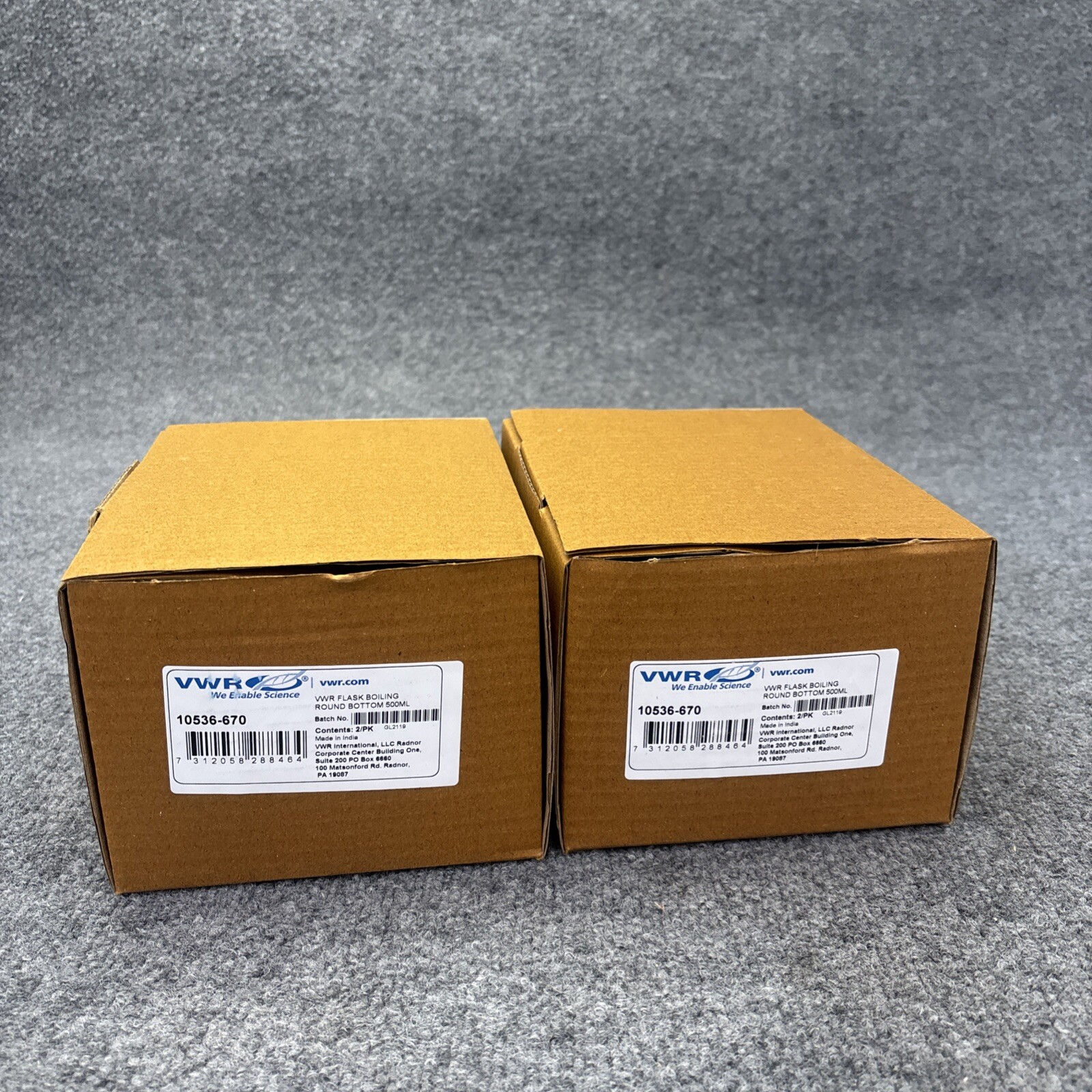 Pack Of 2 - VWR international 10536–670 Boiling flask round bottom 500 ML