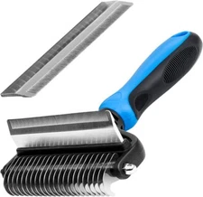 2side Dog Brush for Shedding Dematting Pet Grooming Cat Hair Undercoat Rake Comb