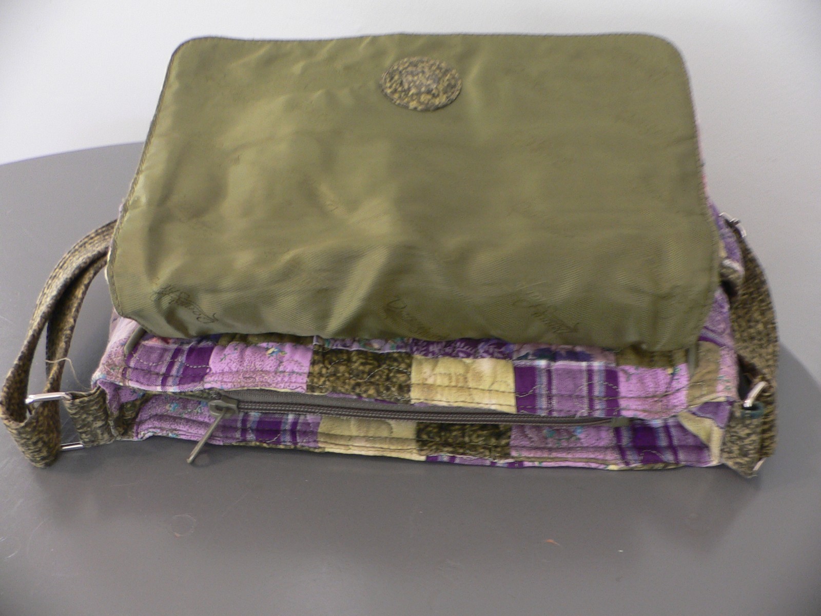 DONNA SHARP  "GRAPE PATCH"  PURPLE GREEN MULTI SH… - image 8