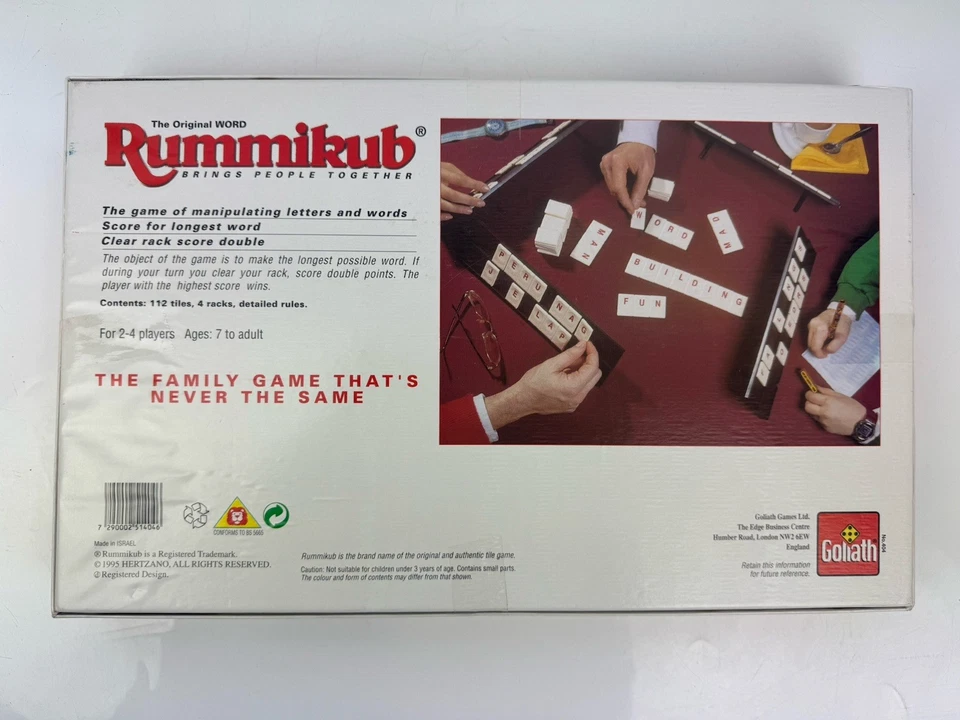 Rummikub Word Game The Word Strategy Game Goliathe 1995 Contents New & Sealed - Image 3 of 3