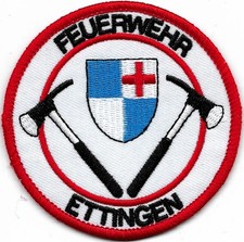 Schweiz FEUERWEHR Ettingen Kanton BASEL-LAND Abzeichen Patch 8,1 cm Fire Dept.