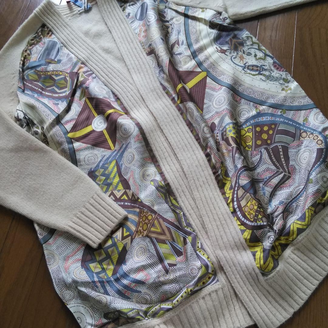 USED AUTHENTIC HERMﾃS SCARF-PATTERNED CARDIGAN, P… - image 3