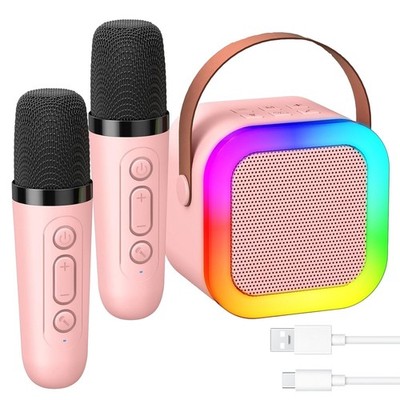 Karaoke Maschine für Kinder Erwachsene Mini Karaoke Maschine mit 2 Mikrofonen