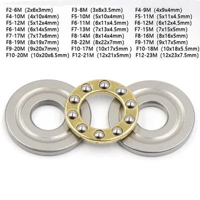 MARKENLOS Axial Axiallager Kugellager Drucklager F2-6M - F12-23M 2 - 12 mm Welle All Sizes