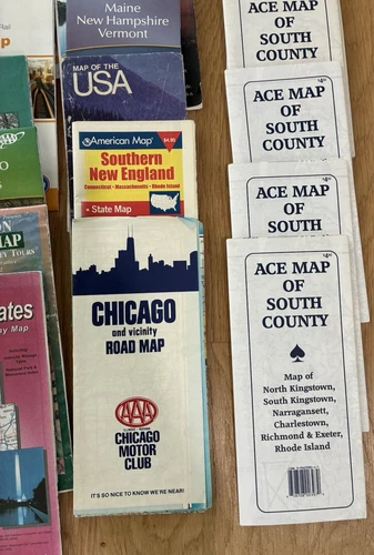 Lot of 78  Vintage USA Road Maps - New England, Oregon, Chicago, Tamps,USA, etc. image 11