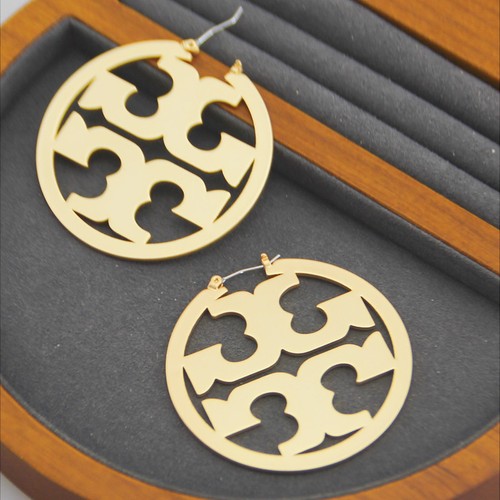 Tory burch Miller Matte Gold Hoop Earrings 18K Gold-Plated With dust bag