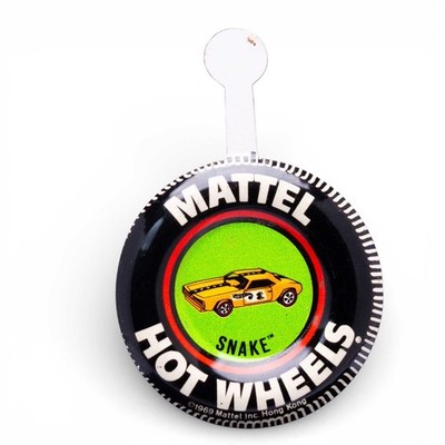 Hot Wheels - Snake Error - Tinplate Button - Vintage Redline - EX