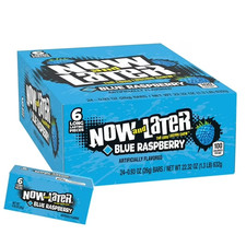 Now and Later Blue Raspberry Chewy Candy Bars 24 Count 0.93 oz Each