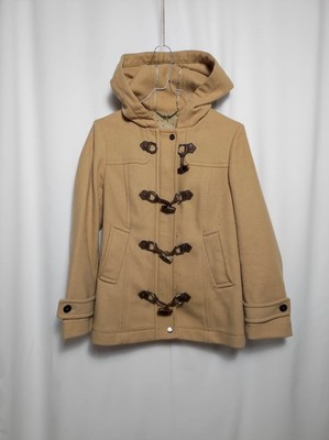 Marella Sport Montgomery Damen Beige Mantel mit Kapuze Wolle Gr. M