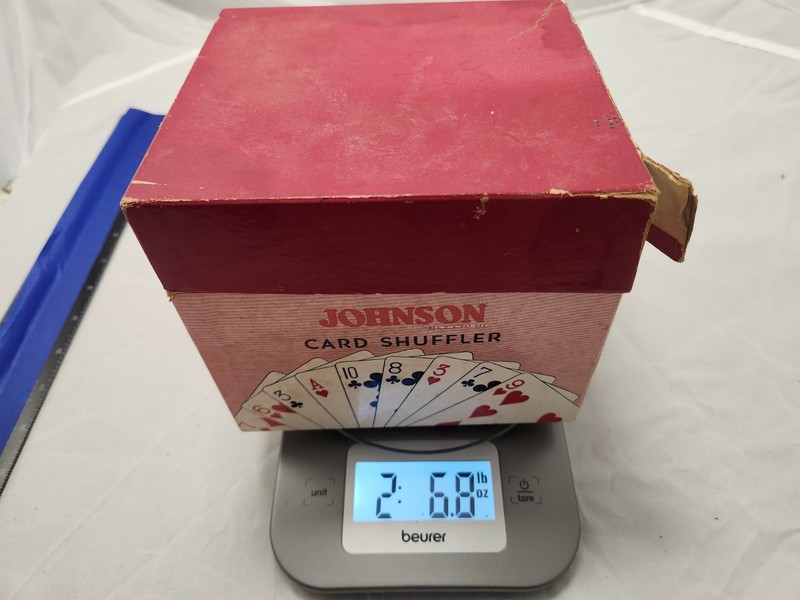 Vintage 50s Johnson Card Shuffler Model No. 50 Hand Crank W/ Box