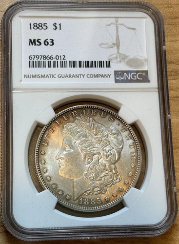 1885 Morgan Silver Dollar $1 NGC MS63 - Beautiful Toning