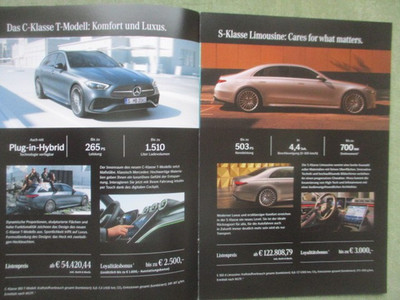 Mercedes Benz C-Class T W206, S-Class W223, Mercedes EQA, EQB Austria Version