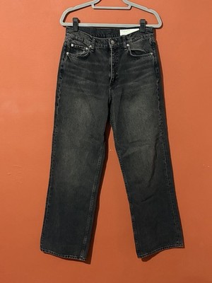 Rag & bone NEW YORK THE SHEA HIGH-RISE RELAXED STRAIGHT FULL LENGTH Rigid 28 Blk