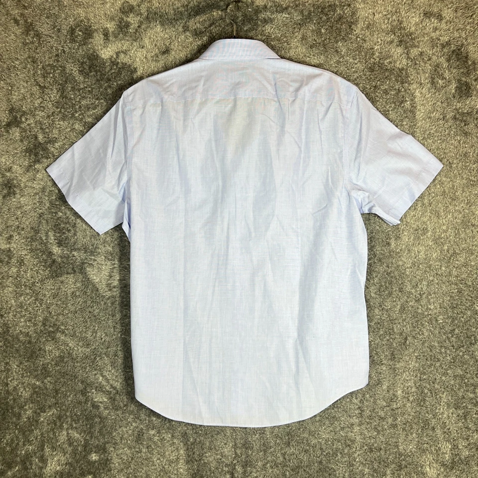 Untuckit Shirt Mens MEdium Blue Short Sleeve Hillstowe Button Up Wrinkle Free - Image 2 of 4