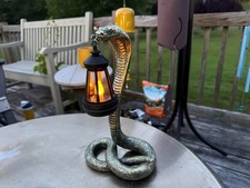 Solar snake statue Snake solar lantern Garden snake statue Outdoor snake decor
