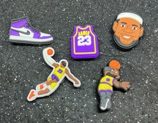 Lot of 5 Croc Charms NBA LaBron La Bron James Los Angeles Lakers King James W3