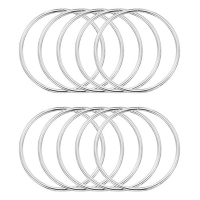 10 Metal Rings 3.5 Inch for DIY, Silver, for Macrame