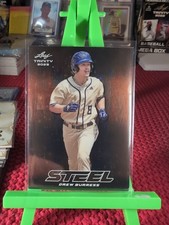 2023 Leaf Trinity Mega Box Red Stars And Dots Steel No.S-19 Drew Burress #3/15