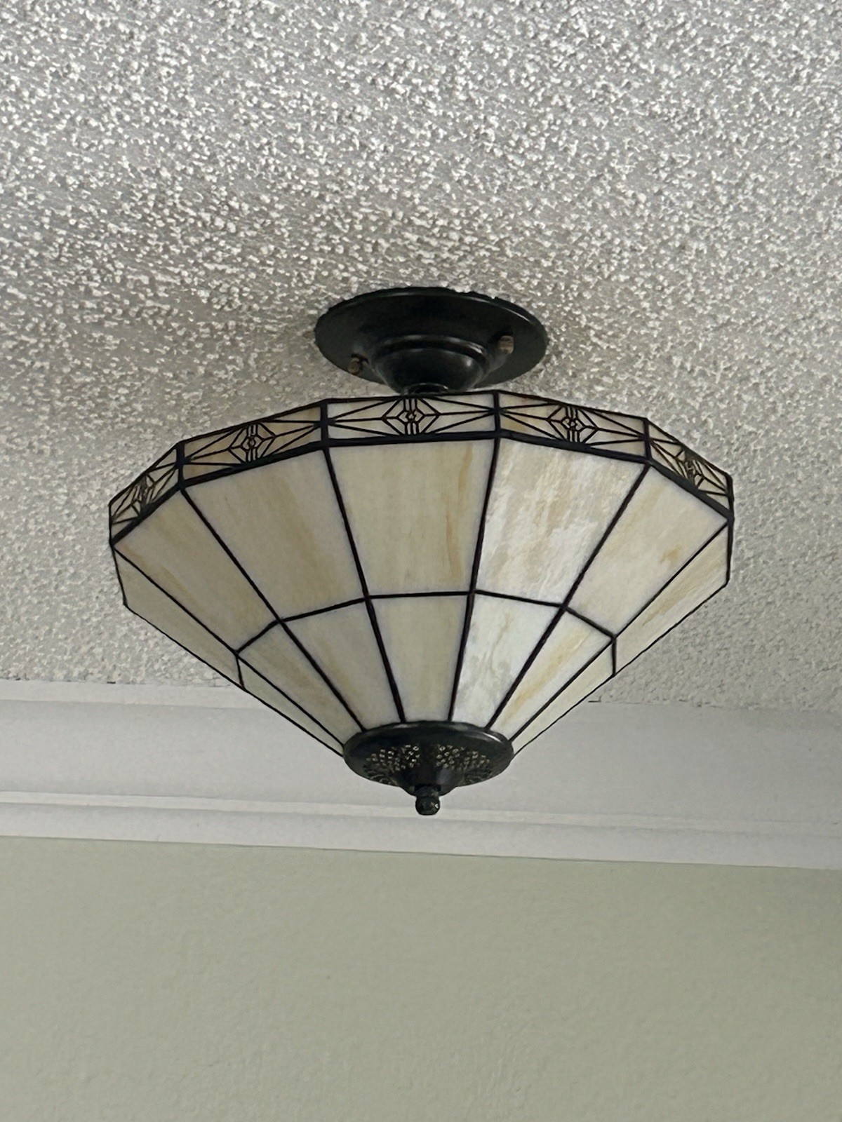 MISSION Tiffany Style STAINED Glass Hanging Pendant LAMP SHADE*VINTAGE STYLE***