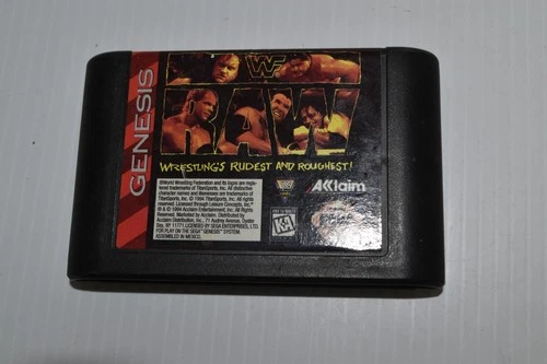 WWF RAW SEGA GENESIS Cartridge Only -TESTED(SZY53)