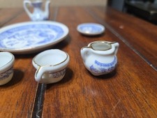 Vintage Miniature Blue Willow Porcelain Set