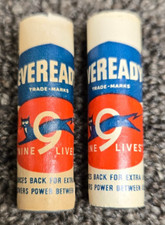 Vintage 1950's Eveready No. 915 Size Double AA Cell Battery 9Lives Cat