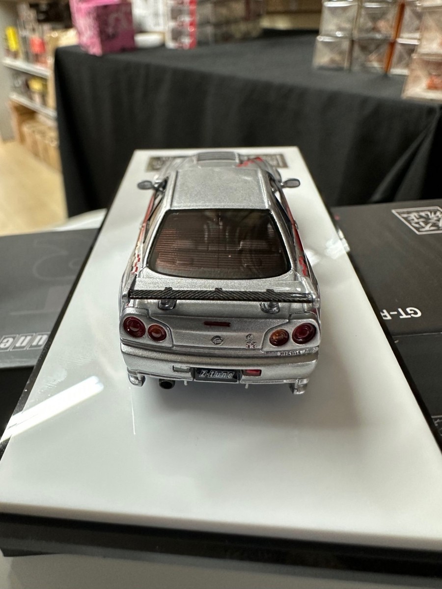 NISSAN SKYLINE GT-R R34 NISMO Z-TUNE SILVER 1/64 RESIN CAR BY CARS