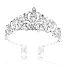 NODG Silver Crystal Tiaras Crowns for Women Princess Tiaras for Bride Elegant