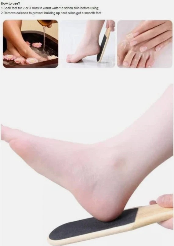 Double-Sided Wood Foot File Foot Pedicure Rasp Foot File and Cracked Skin -2 Pcs - Image 4 of 4