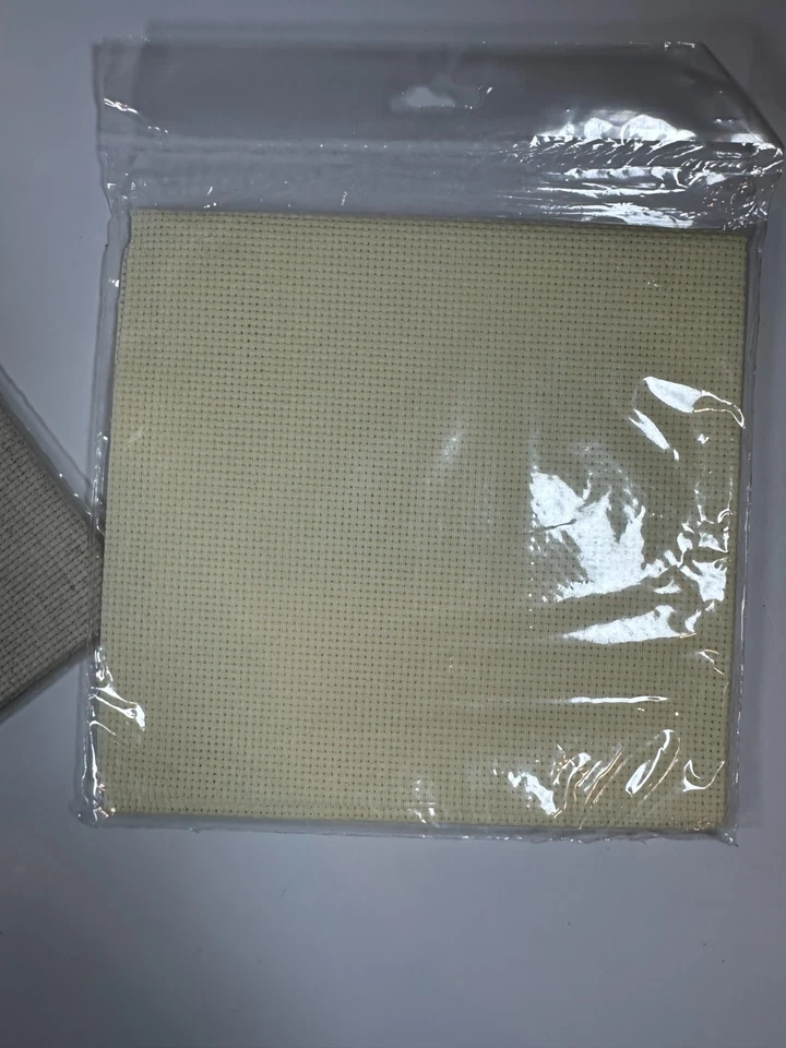 Counted Cross Stitch Fabric AIDA Cloth Ivory & Lt. Beige 14 ct 12"x18" 2-pieces - Image 3 of 4