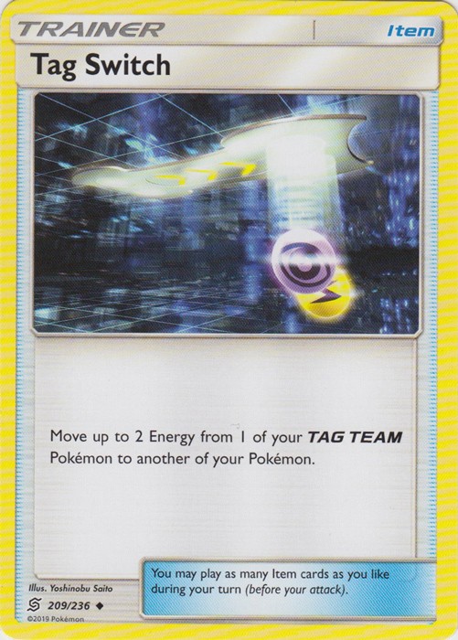 Tag Switch - 209/236 - Uncommon (Lp) Unified Minds - Trainer - Item Pokémon