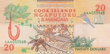 Cook Islands 20 Dollars 1992 UNC