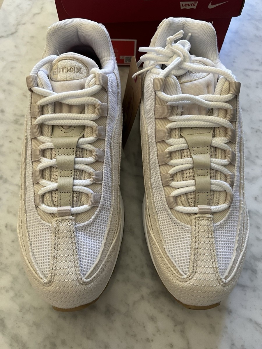 Size 6M/7.5W - Levi's x Nike Air Max 95 OG “White and Ecru” *NEW