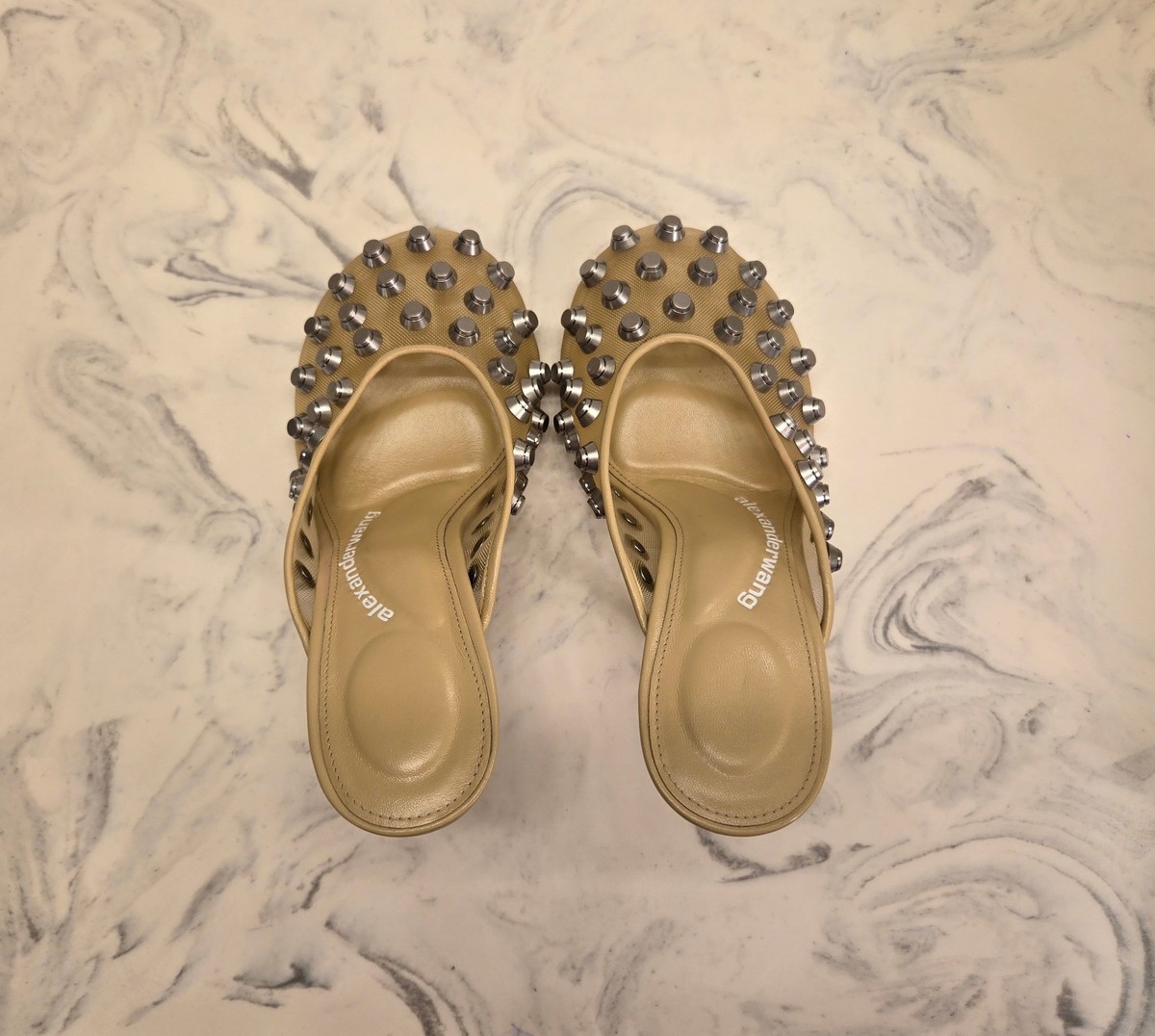 New! Alexander Wang 'Rhodes' Studded Mesh Mule Womens Size 5 US 35