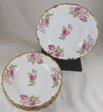 Antique Elite Works 4 SM Limoges France Rose Floral Gold Trim Bowls