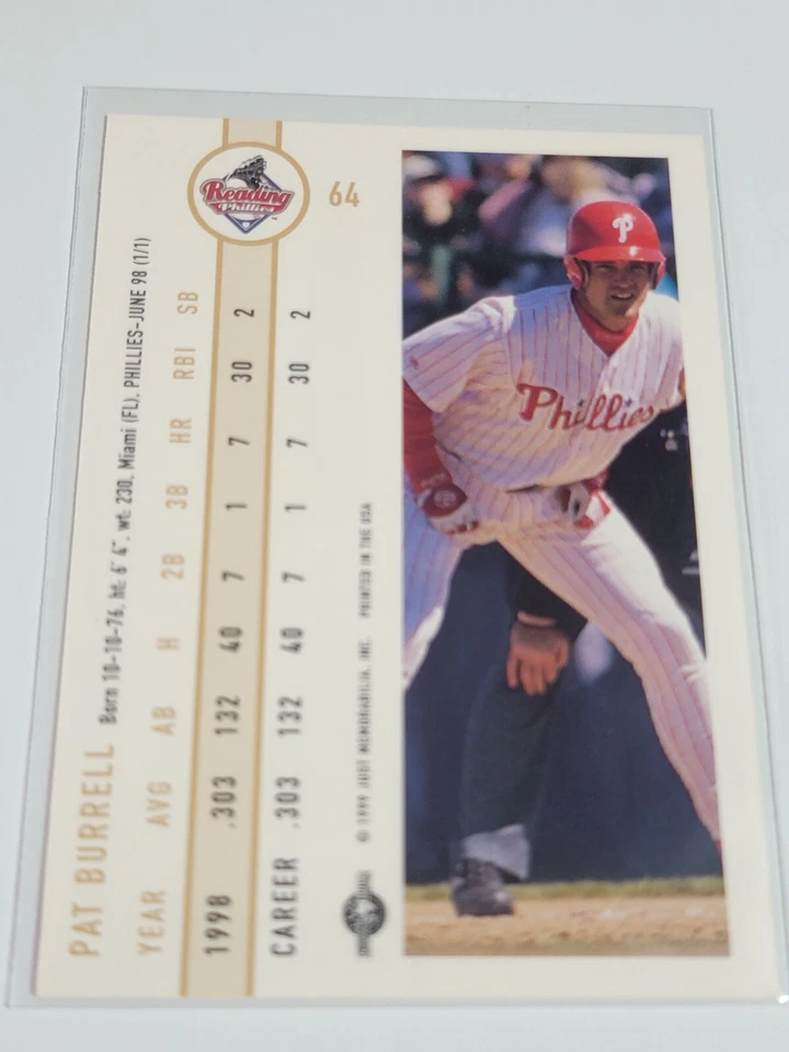 PAT BURRELL 1999 Just #64.  READING - Image 2 of 2