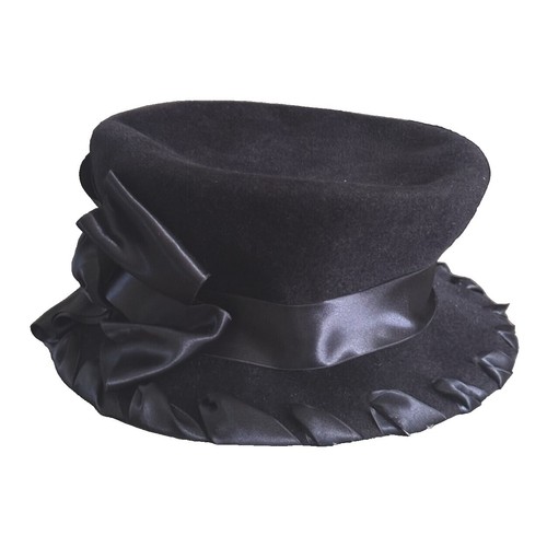 Vintage Womens 1940s Black Bucket Bow Netting Gothic Vintage Womens 1940s Black Bucket Bow Netting Gothic | eBay main image 3