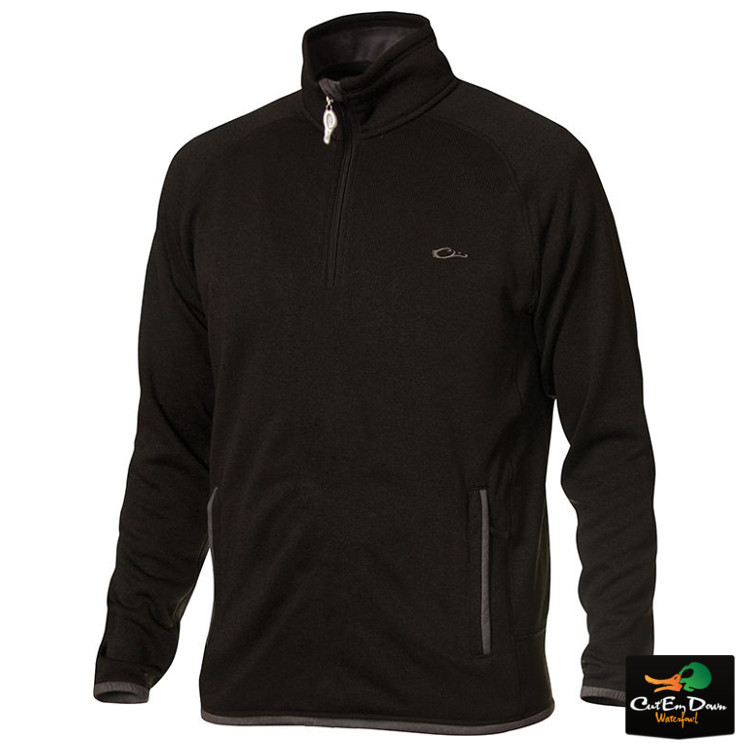 NEW DRAKE WATERFOWL HERITAGE KNITTED FLEECE ¼ ZIP PULLOVER SHIRT