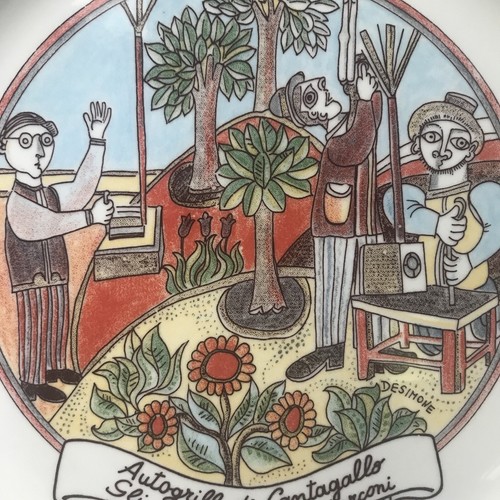 Italian Ceraminter Restaurant Plate Autogrill Macchia Art by Desimone w/ flaw - Picture 8 of 11