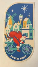 Dutch Bros Santa Bike Starry Winter Christmas December Sticker