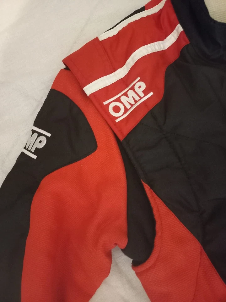 TUTA IGNIFUGA LEGGERA KART TG 50 NERO ROSSO OMP TECNICA EVO SENZA OMOLOGAZIONE - Immagine 4 di 4