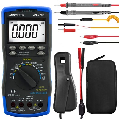 Automotive Multimeter Engine Analyzer AC DC Current Dwell Meter RPM Signal Clamp