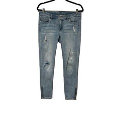 Skinny Distressed Jeans with Zipper Ankle, Size 6 1134-L