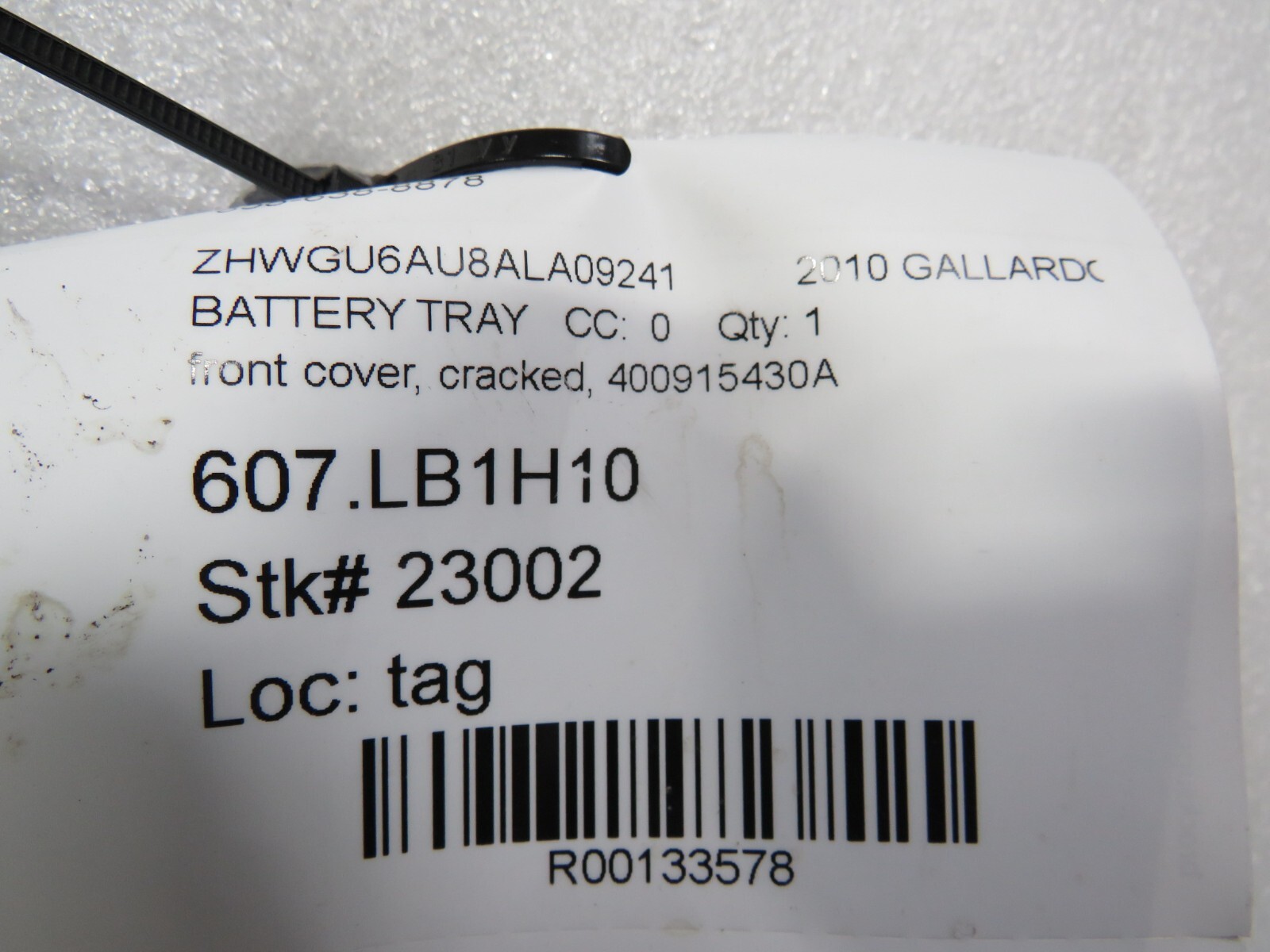 Lamborghini Gallardo, LP550, 560, Front Cover Battery Tray, Used, P/N 400915430A