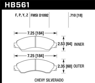 Hawk Performance HB561Y.710-LY LTS Disc Brake Pad