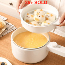 1.5L Electric NonStick Ceramic Mini Cooking hot Pot RiceCooker Steamer plate Pan