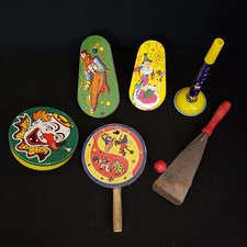 Vintage Metal Toy Tin Party Noise Makers New Years Eve Party Lot of 6 USA Made