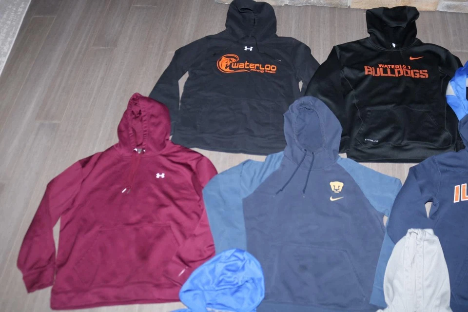 LOT 10 ADULT MENS HOODIES NIKE THERMA-FIT UNDER ARMOUR FIGHTING ILLINI LARGE - Image 2 of 4