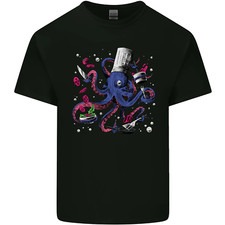Octo Chef Lustig Octopus Koch Kochen Herren Baumwolle T-Shirt